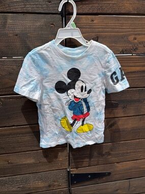GAP Kids White & Light Blue Mickey Mouse Tee
